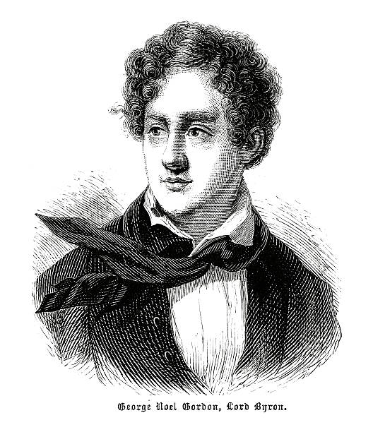 ilustrações de stock, clip art, desenhos animados e ícones de lorde byron-antiguidade gravado retrato - literary artist