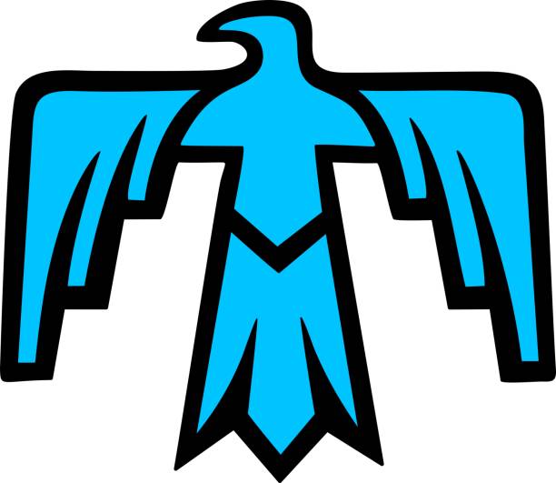 Sacred Thunderbird - Native American Symbol Thunderbird - vector image - isolated on white background pow wow stock illustrations
