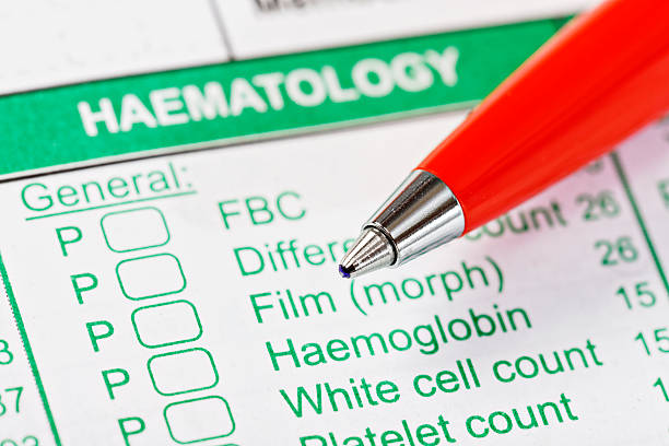 istock Red pen on Haematology form for ordering blood tests 162587451