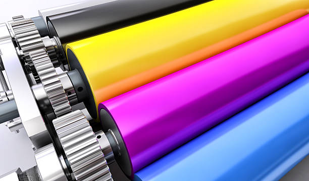 istock Colorful rolls of a printing machine 162588234
