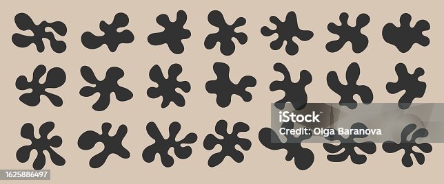 istock Organic amoeba drop form. Modern set of vector illustrations. Collection of abstract shapes for design. 1625886497