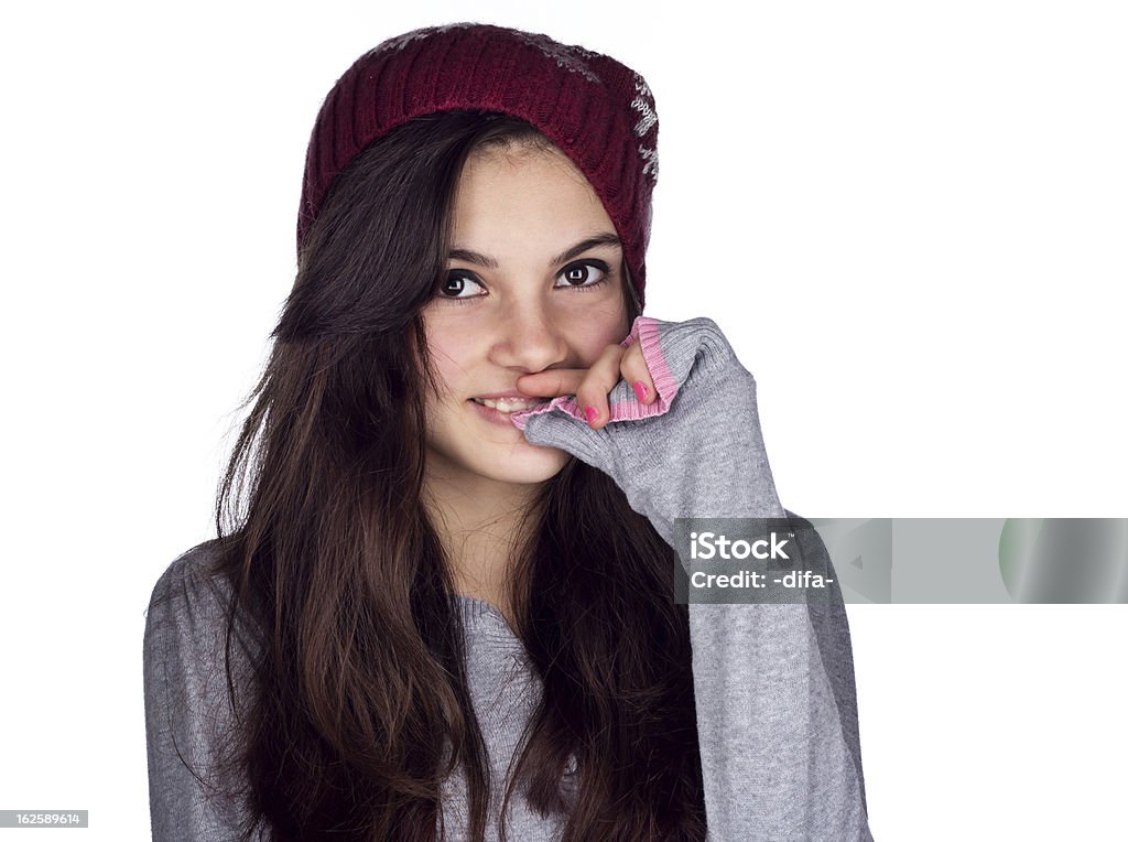 Retrato de inverno Menina adolescente - Foto de stock de 14-15 Anos royalty-free