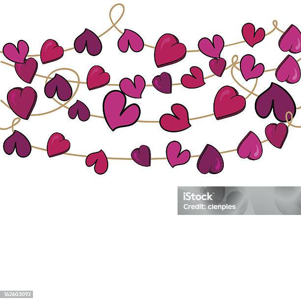 Ilustración de Hanging Amor Corazones y más Vectores Libres de Derechos de Amor - Sentimiento - Amor - Sentimiento, Celebración - Acontecimiento, Día de San Valentín - Festivo