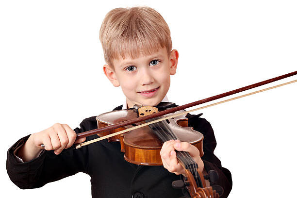 istock boy play violin portrait on white 162603565