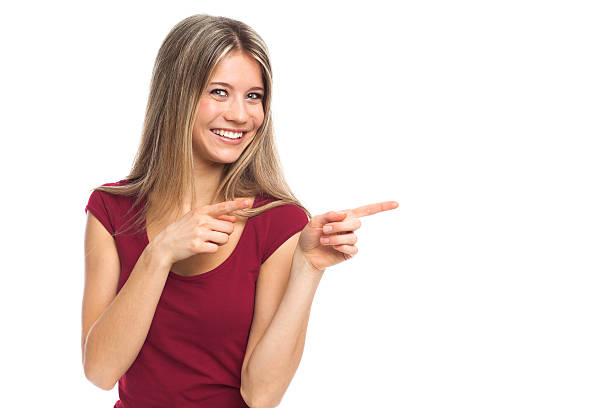 istock Nice woman showing blank signboard 162603680