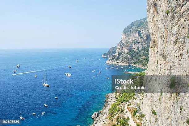 Capri Coastline Stock Photo - Download Image Now - Amalfi Coast, Blue, Campania