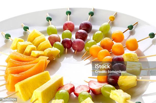 Different Sort Of Fruit Canape For A Self Service Buffet Stock Photo - Download Image Now