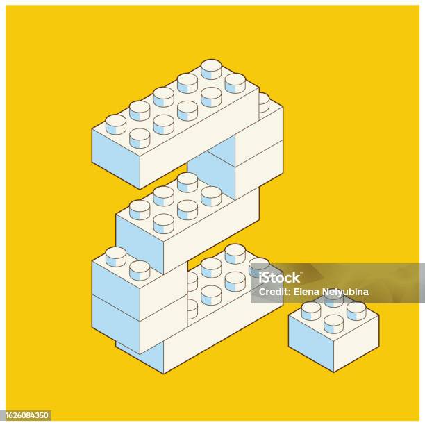 Building Number Block 2 Number 2 From Plastic Building Blocks Colored Bricks Isolated On White ...