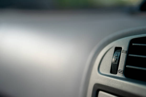 Close up shot of modern car air conditional system.