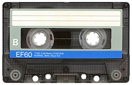 Audio Cassette isolated vith clipping path. High resolution and lot of details.
