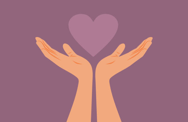 istock Hands Holding a Heart Sharing with Generosity Vector Cartoon illustration 1626239797