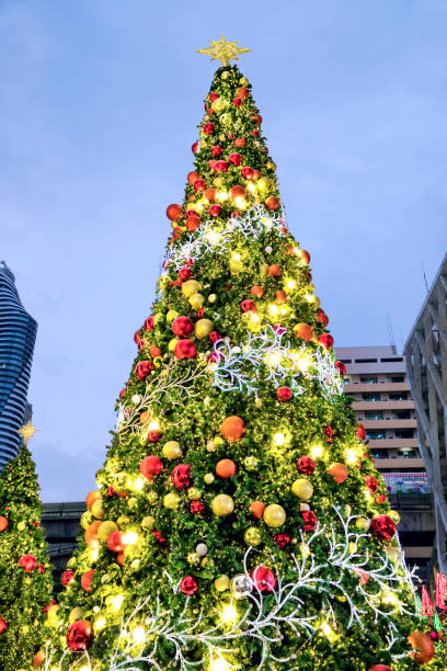 istock Outdoor shiny Christmas tree at city square 1626245500