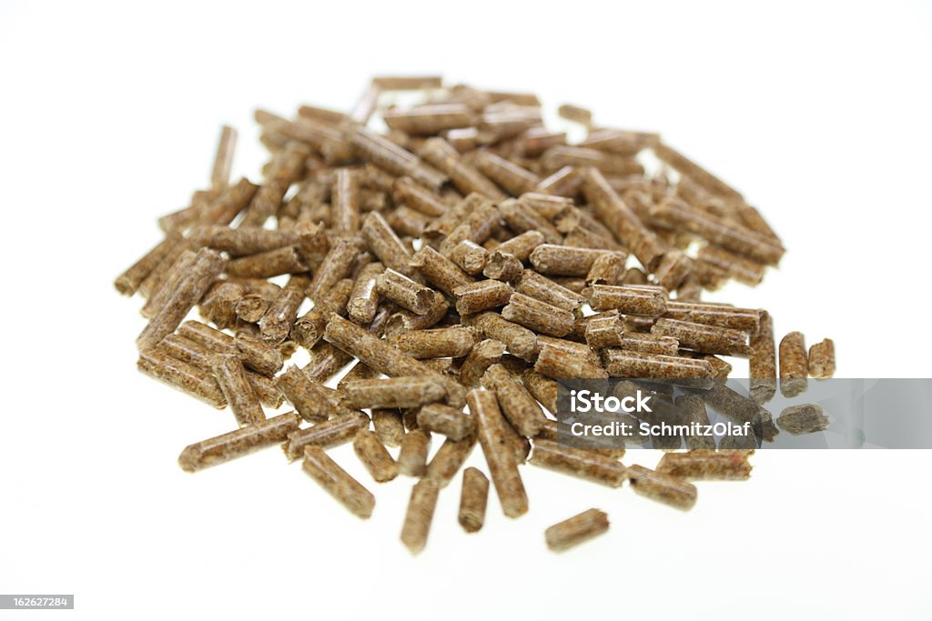 details of wood pellets Pellet Fuel Stock Photo