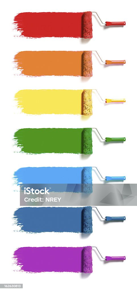 Rulli di vernice di colore - Foto stock royalty-free di Etichetta