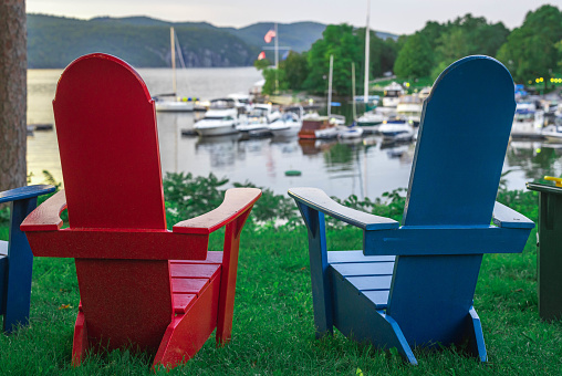 2 Adirondack Chairs  in front of Lake Champlain, VT