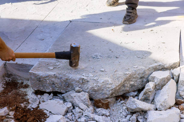 istock Destroyed demolition concrete old sidewalk an repairing works pavement 1626317508