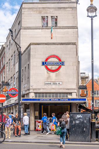 London, UK - July 19, 2023:  Charing Cross underground station in London, England.