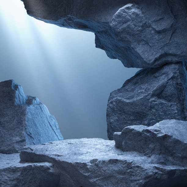 istock blue geometric Stone and Rock shape background. 1626446014