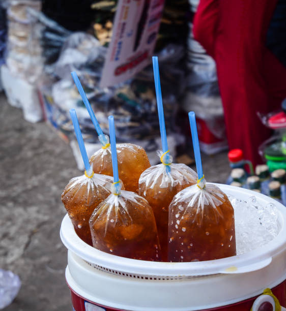 Local drink with ice on street in Saigon (Ho Chi Minh city), southern Vietnam.