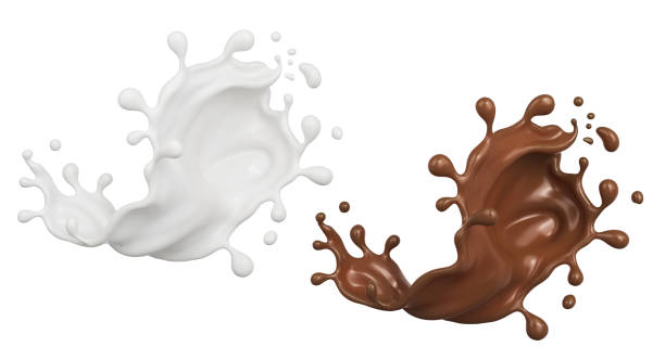 istock Chocolate or Cocoa and Milk splash. 1626470236