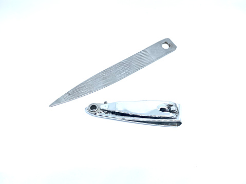 Nail clipper and nail file made of stainless steel.