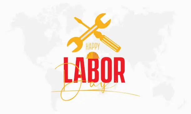 Vector illustration of labor day vector banner template. Labor holiday concept of work, freedom, safety vector illustration idea.
