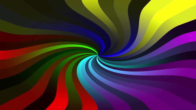 Blinking multi colored curved lines swirling pattern