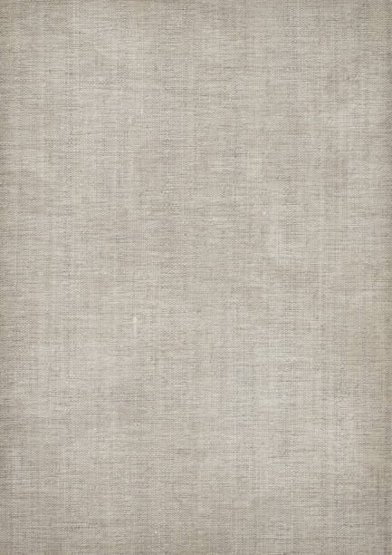 Mid gray linen textured fabric with visible weave