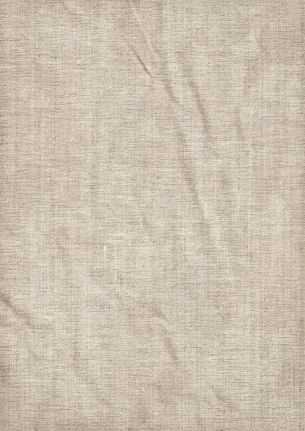 Hi-Res Artist's Coarse Unprimed Linen Canvas Wrinkled Grunge Texture stock photo