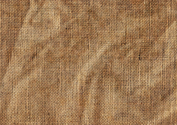 High Resolution Antique Jute Canvas Wrinkled Grunge Texture stock photo