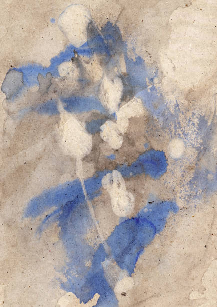 This Large, High Resolution Scan of Abstract Watercolor and Acrylic Multicolored Painting on Coarse, Crumpled Recycled, Wrapping Brown Kraft Paper, is defined with exceptional details and richness, and represents the excellent choice for implementation in various CG Projects. 