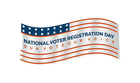 National Voter Registration Day Encourages Civic Participation and Electoral Engagement. Empowering Democracy vector banner template.