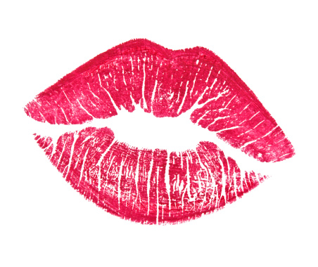 A Kiss Lipstick Stain Of Red Lips Stock Photo - Download Image Now ...