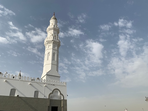 Medina, Saudi Arabia - August 16, 2023: View of Masjid Quba (Quba Mosque)