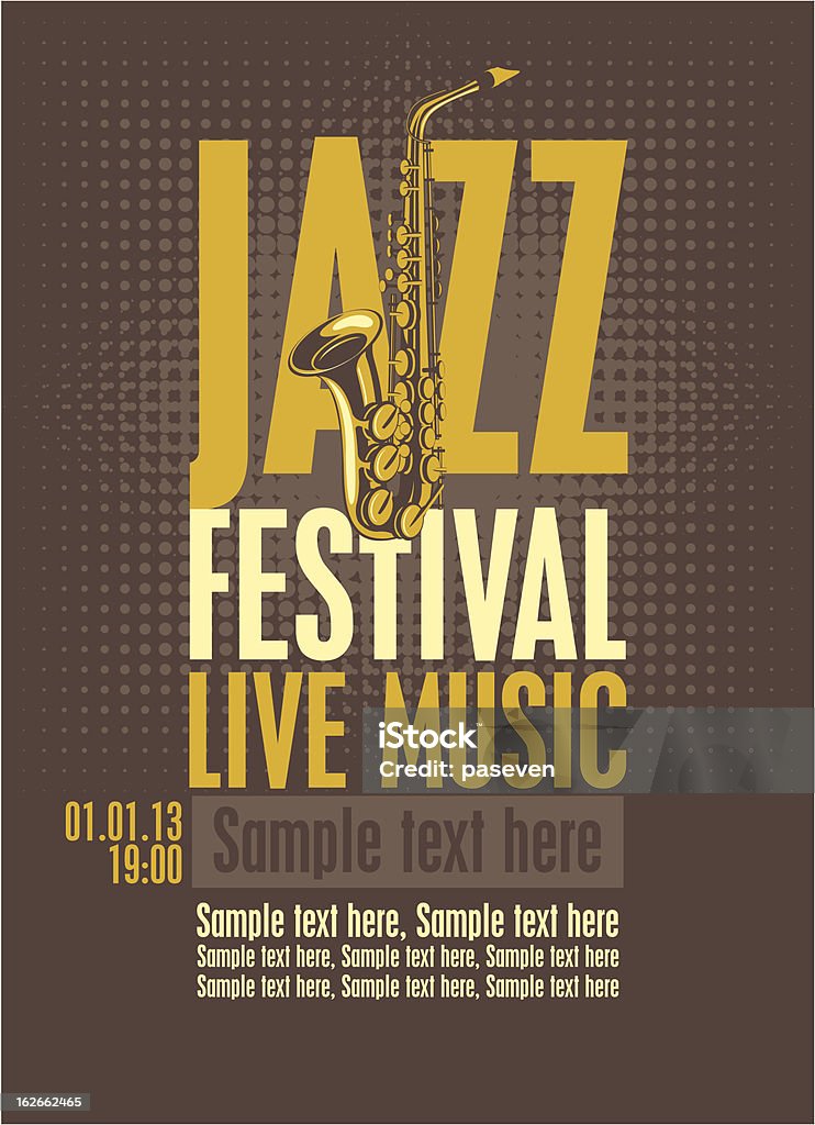 Affiche pour le festival de jazz - clipart vectoriel de Adulation libre de droits