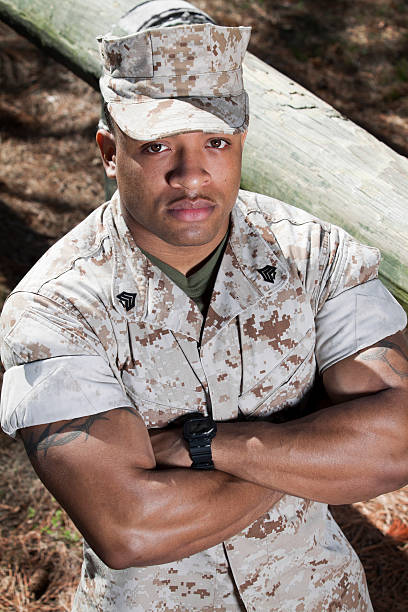 istock Muscular Marine Looking Up 162662693