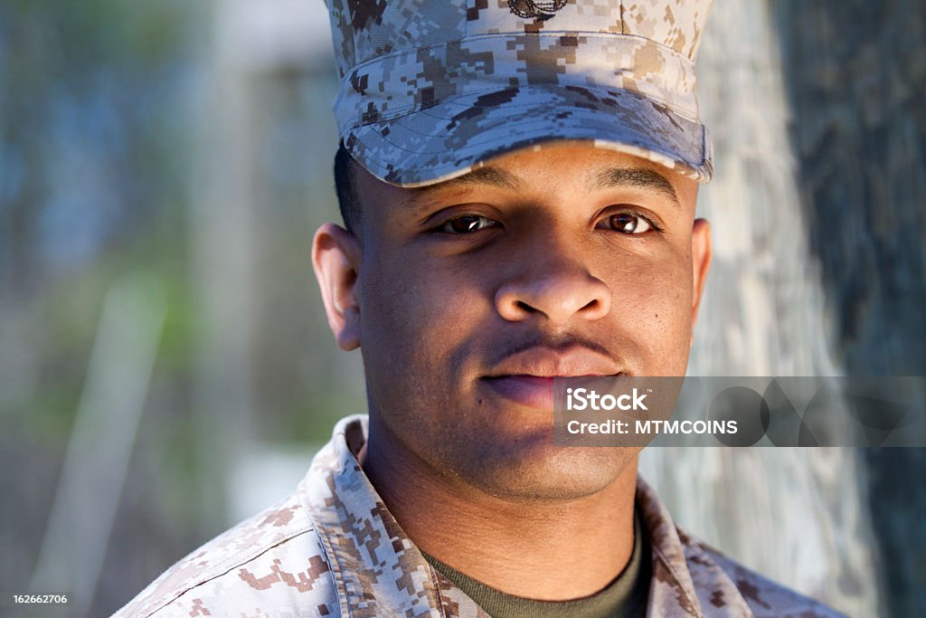 African American Marine - Lizenzfrei Afro-amerikanischer Herkunft Stock-Foto