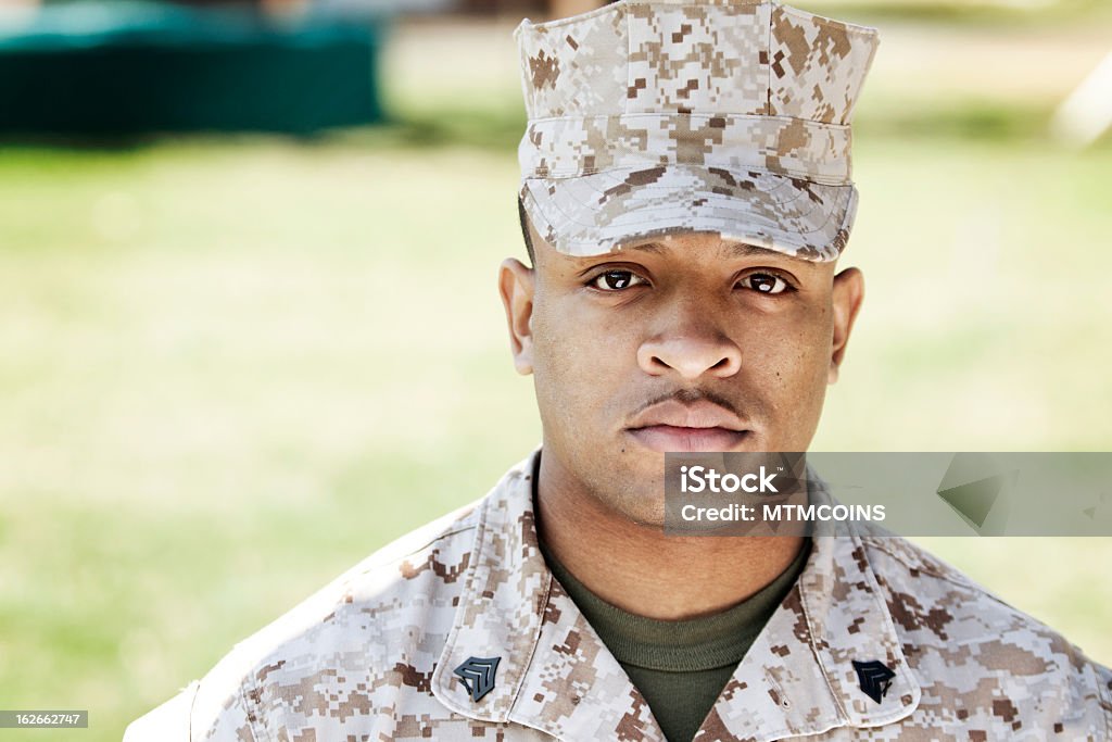 African American Marina - Foto de stock de Ejército libre de derechos