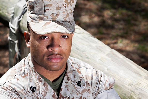 istock Closeup of a Marine Looking Up 162662895