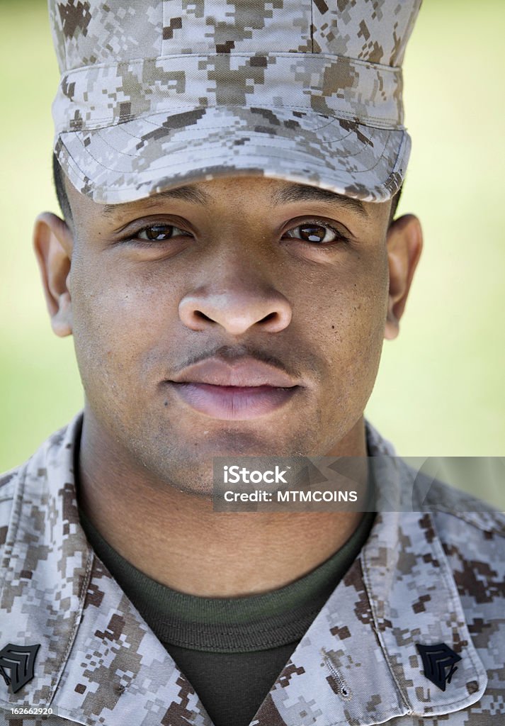 Grinsenden African American Marine - Lizenzfrei Porträt Stock-Foto