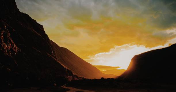 istock Orange sunset in the mountains 1626634033