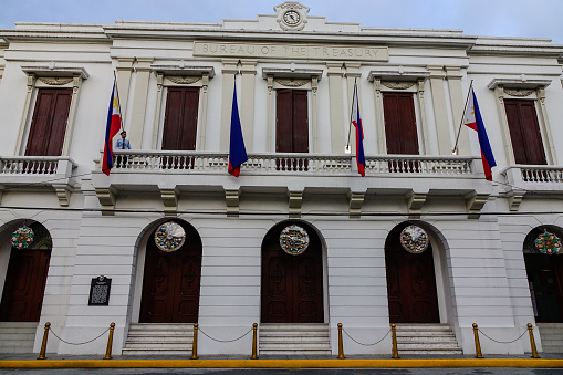 Manila, Philippines - Dec 21, 2015. Bureau of Treasury Building at Intramuros in Manila, Philippines. Intramuros was designated as a National Historical Landmark in 1951.