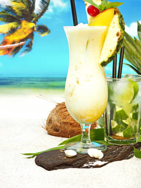 istock Pina Colada - Coconut Cocktail on tropical Background 1626674024
