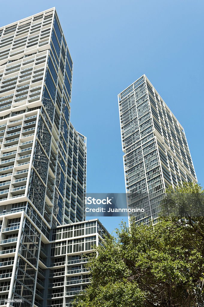 Buildings in Brickell Avenue Buildings in Brickell Avenue, Miami, Florida. Clear skies. Angle Stock Photo