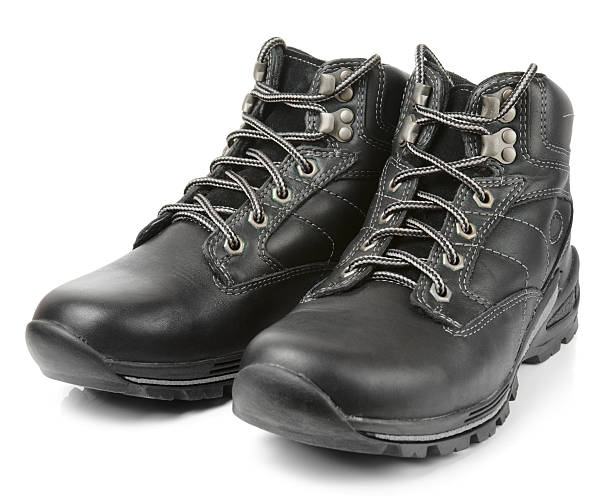 istock Pair of man's warm leather shoes 162669482