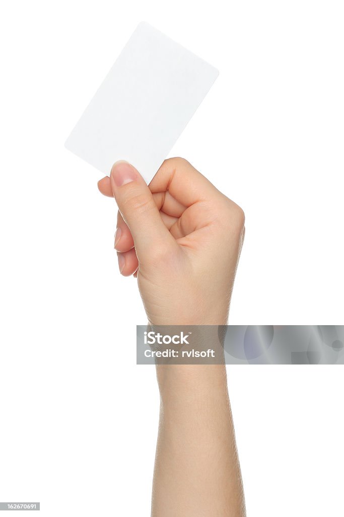 Mão segura cartão de crédito - Royalty-free Branco Foto de stock