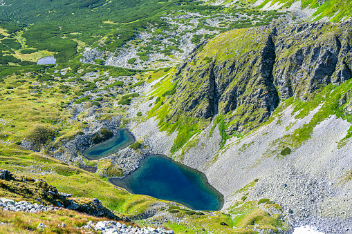 Bystre Pleso in the Western Tatras. Summer mountain landscape.