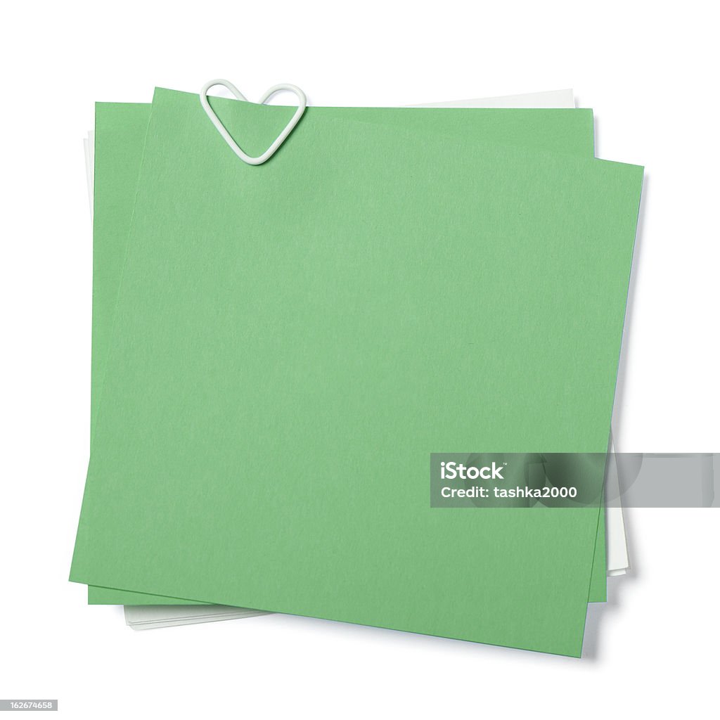 Grün und Weiß Klebezettel - Lizenzfrei Freisteller – Neutraler Hintergrund Stock-Foto