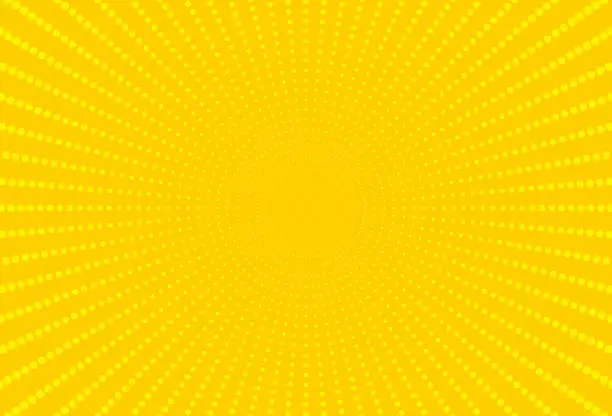Vector illustration of Yellow halftone dots pop art comic retro background