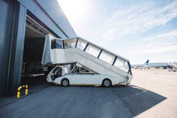 istock Towable Passenger Stairs At The Airport 1626763539